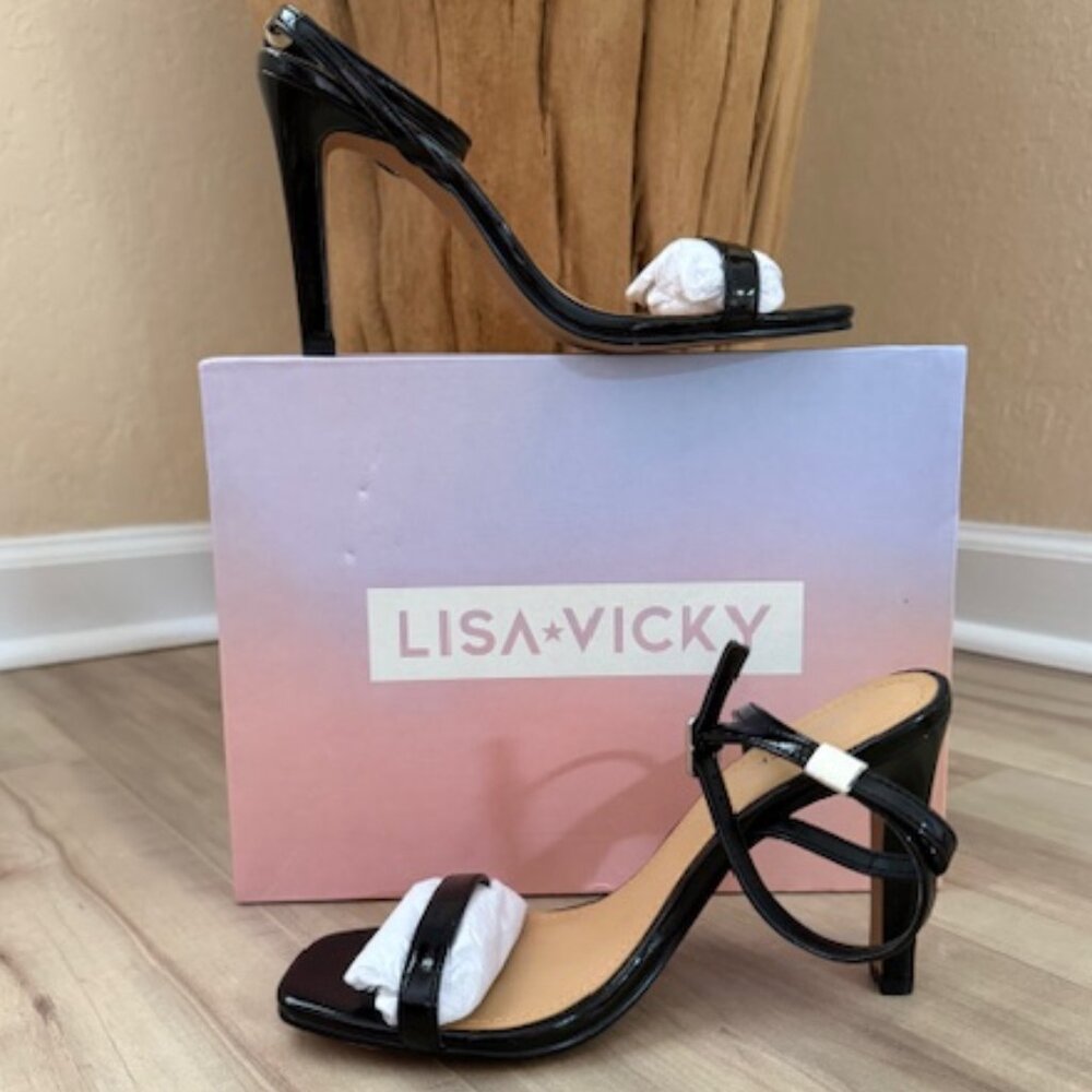 Lisa Vicky Grace Patent Leather Ankle Strap Sandal NWT